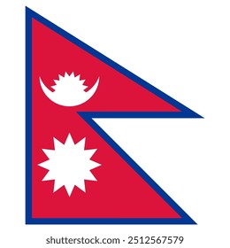 Bandera nacional oficial de Nepal. Bandera de la República Democrática Federal de Nepal. Ilustración vectorial