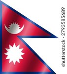 The official national flag of Nepal.Vector.
3D illustration.A highly detailed flag of Nepal,
with official proportions and color.
