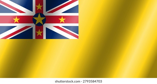 The official national flag of Niue.Vector.
3D illustration.A highly detailed flag of Niue,
with official proportions and color.