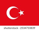 Official national Flag of Turkey. Turkish flag with star and crescent. Vector