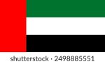 The official national flag of the UAE. Flag of the United Arab Emirates. UAE National Day. Vector illustration