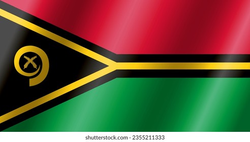 The official national flag of Vanuatu.Vector.
3D illustration.Highly detailed flag of Vanuatu,
with official proportions and color.