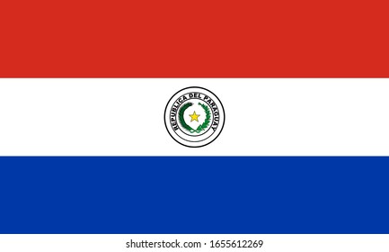 Official National Paraguay Flag Vector