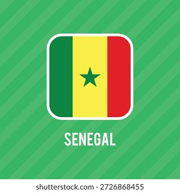 Bandeira oficial nacional Senegal Vetor