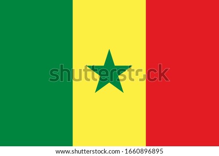 Official national Senegal flag Vector