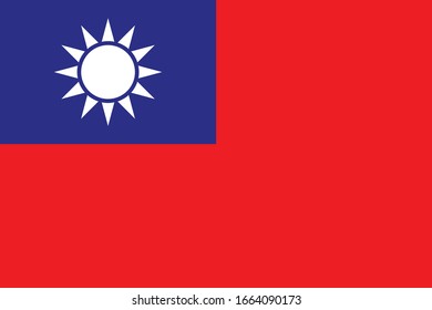 Official National Taiwan Flag Vector