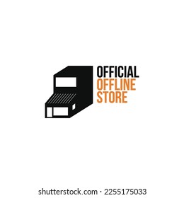 Logo oficial del edificio de la tienda sin conexión, icono, signo, símbolo de ilustración vectorial