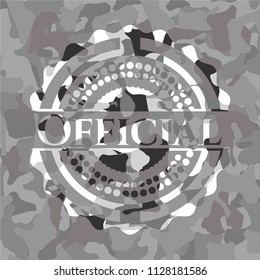 Official on grey camouflage texture