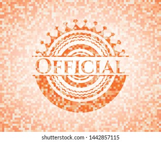 Official orange mosaic emblem. Vector Illustration. Detailed.