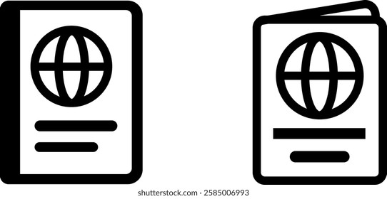 Official Passport Symbol Vector Icon Set