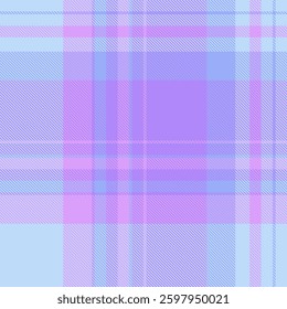 Official pattern check tartan, periodic texture vector fabric. Pillow textile seamless background plaid in violet and light colors palette.