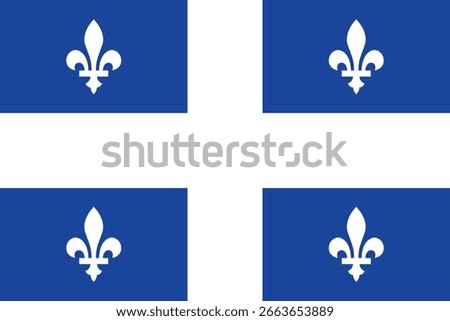 Official Quebec provincial flag vector icon for digital design projects