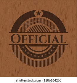 Official realistic wooden emblem