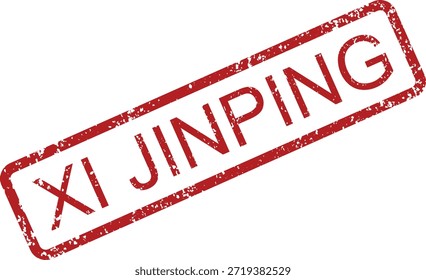 Sello de goma rojo oficial con el nombre Xi Jinping