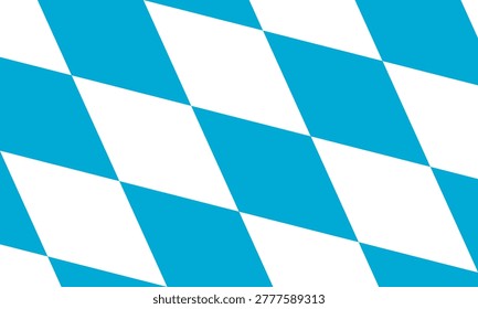 Official regional flag of Bavaria, Germany. Professional vector illustration with traditional lozenge pattern and heraldic colors for institutional and educational use