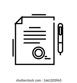 Official report line icon, concept sign, outline vector illustration, linear symbol.