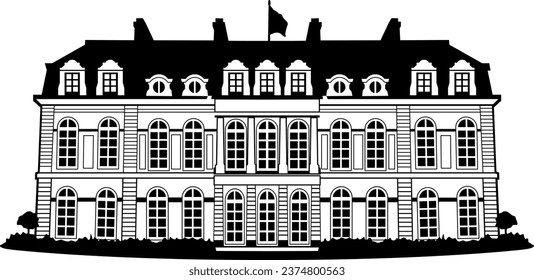 Official Residence of the President of the French Republic design vector art