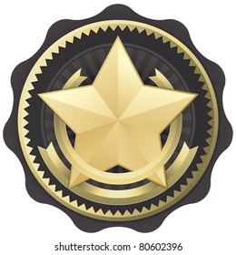 Official Seal Emblem Certification Badge or Award, Vector Illustration