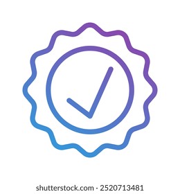 Official seal gradient icons. perfect for awards, certificates and labels. editable stroke, suitable for websites, UI and interfaces.