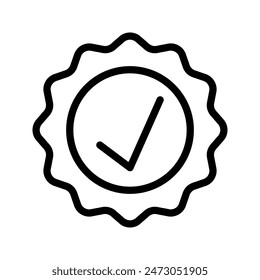 Official seal line icon. Can be used for websites, UI and mobile apps. Vector Illustrations.