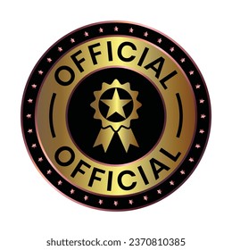 Official Seal, Official Rubber Stamp Badge, Icon, 100 Percent Authentic And Original Product, Glossy And Shiny Official Product Badge, Emblem, Assurance Company Product Or Service Vector Illustration