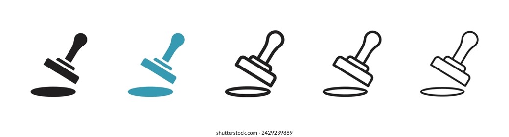 Offizieller Siegel-Vektor-Icon-Satz. Autorisierungsmarken-Vektor-Symbol für UI-Design.