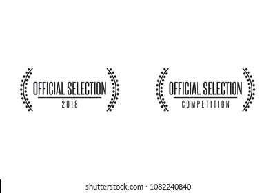 Official selection best movie nomination prize film festival winner vector icon set