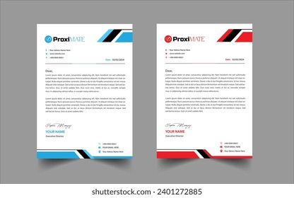Official Simple creative modern letterhead templates for your Company or Business, Vector illustration