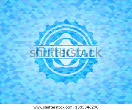 Official sky blue emblem with mosaic background