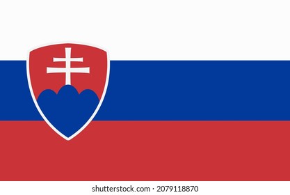 Ilustración vectorial de la bandera oficial de Eslovaquia. Imagen vectorial de la bandera eslovaca. Símbolo aislado del país europeo