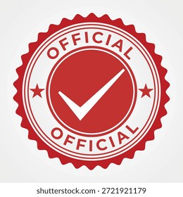 Sello oficial de diseño de sello redondo rojo limpio