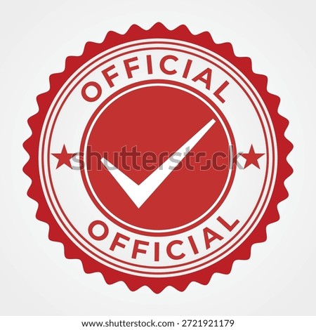 Official stamp clean red round seal design