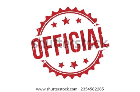 Official stamp red rubber stamp on white background. Official stamp sign. Official stamp.