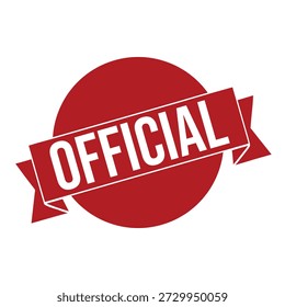 Official stamp or seal with red background and white text