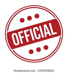 Official stamp or seal with red background and white text