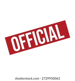 Official stamp or seal with red background and white text