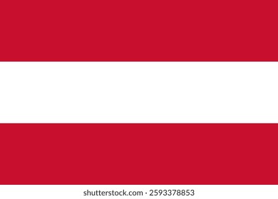 Official standardized national flag of Austria is triband in the following order - red, white, and red. Austrian flag is considered one of oldest national symbols. Vector illustration, pictogram, icon