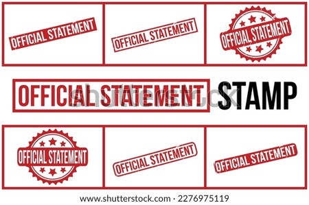 Official Statement Rubber Stamp Set Vector