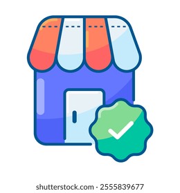 Official store icon. official store, store, shop, market, commerce, online, seller, e-commerce, purchase, online store. Vector icon illustration