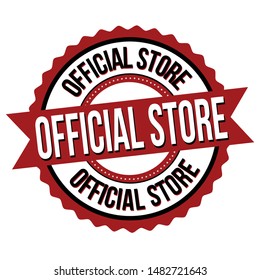 Official store label or sticker on white background, vector illustration