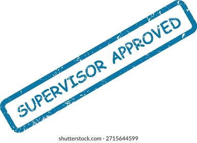 Sello de goma oficial "Supervisor Aprobado" con una textura afligida, perfecto para indicar Aprobación formal o aceptación.