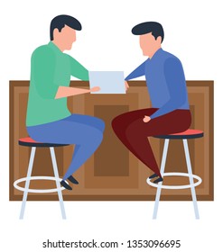 Official talk, flat illustration design 