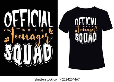 Official teenager squad t-shirt design template