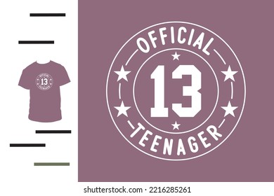 Official teenager t shirt design