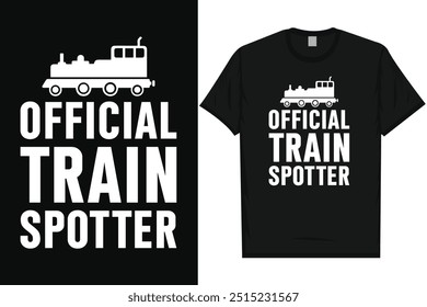 Viaje oficial del tren del tren del observador del tren Viaje del tren Trenes del ferrocarril Tipografía de la vendimia, diseño gráfico de la camiseta