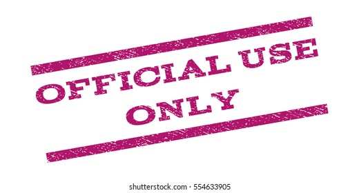 Official Use Only watermark stamp. Text caption between parallel lines with grunge design style. Rubber seal stamp with scratched texture. Vector purple color ink imprint on a white background.
