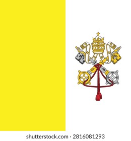 Official Vatican City Flag Vector Illustration