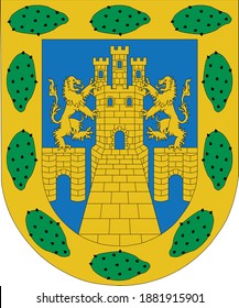 Official vector coat of arms of the Mexican state of Mexico City state (Ciudad de México)