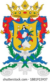 Official vector coat of arms of the Mexican state of Guanajuato