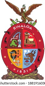 Official vector coat of arms of the Mexican state of Sinaloa